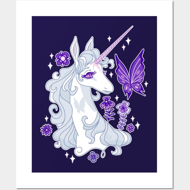 The Last Unicorn Portrait - Butterfly Whispers Wall Art by DajonAcevedo